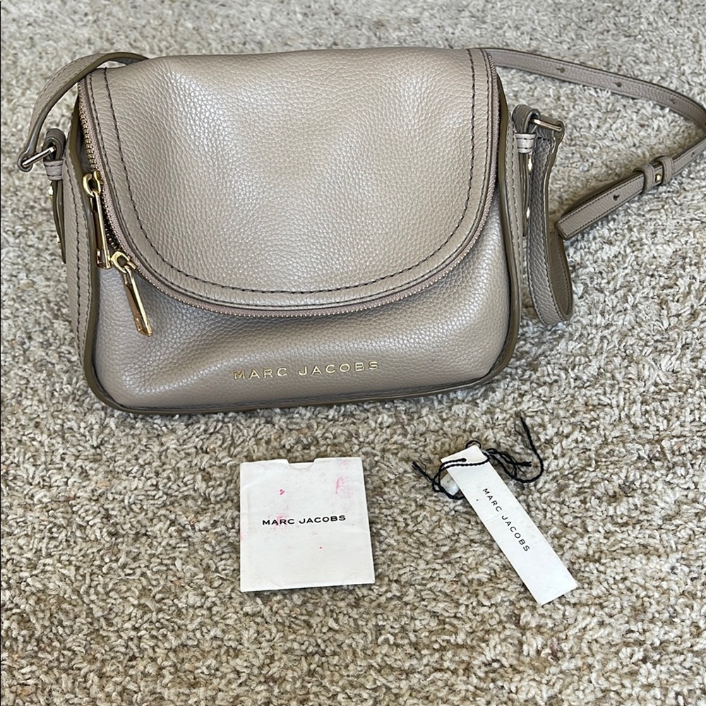 Marc Jacobs Taupe Leather Crossbody Bag